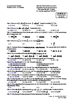 Đề thi thử quốc gia môn Toán 12 - Mã đề thi 1